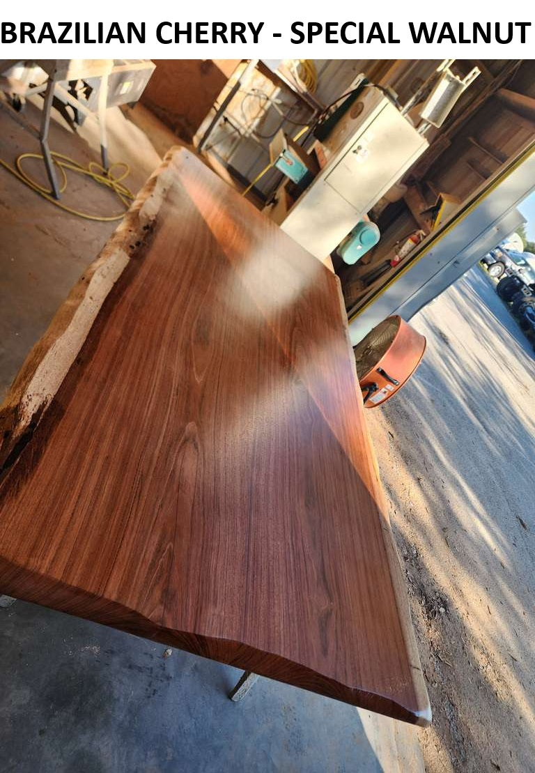 Rustic Floating Bathroom Vanity - Live Edge - Brazilian Cherry