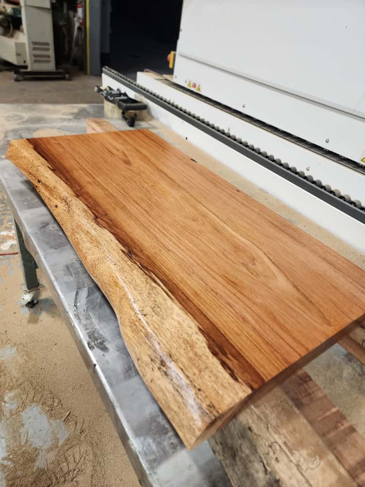 Rustic Floating Bathroom Vanity - Live Edge - Brazilian Cherry