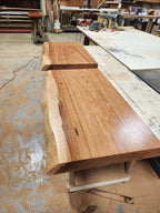 Rustic Floating Bathroom Vanity - Live Edge - Brazilian Cherry