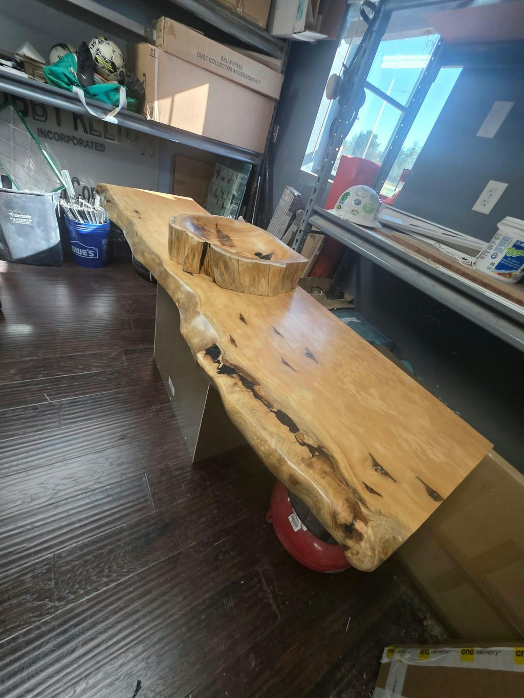 Rustic Floating Bathroom Vanity - Live Edge - Brazilian Pequia