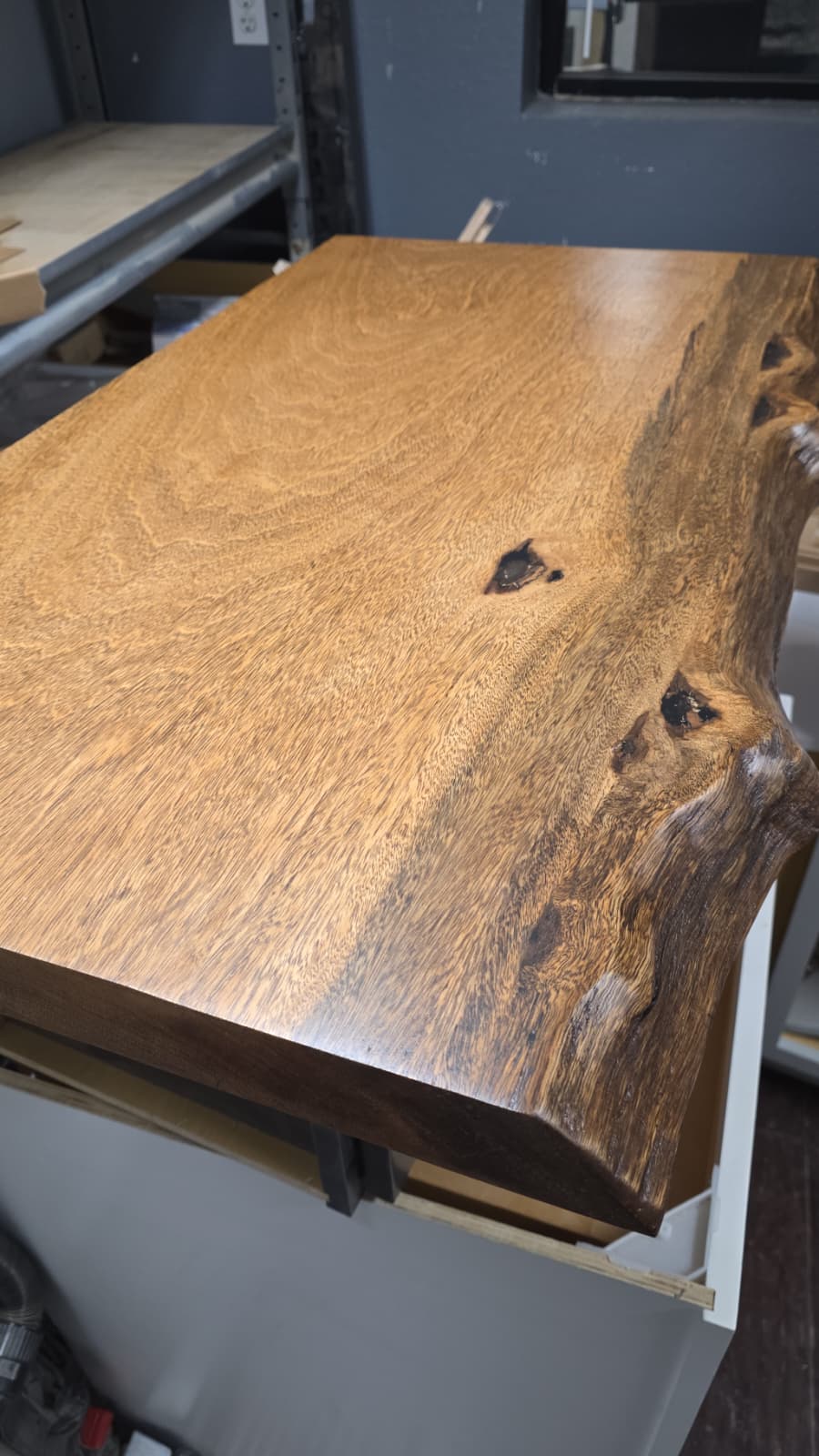 Rustic Floating Bathroom Vanity - Live Edge - Brazilian Pequia