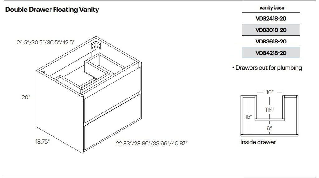 Modern Floating Bathroom Vanity – Wall-Mount | Soft Close
