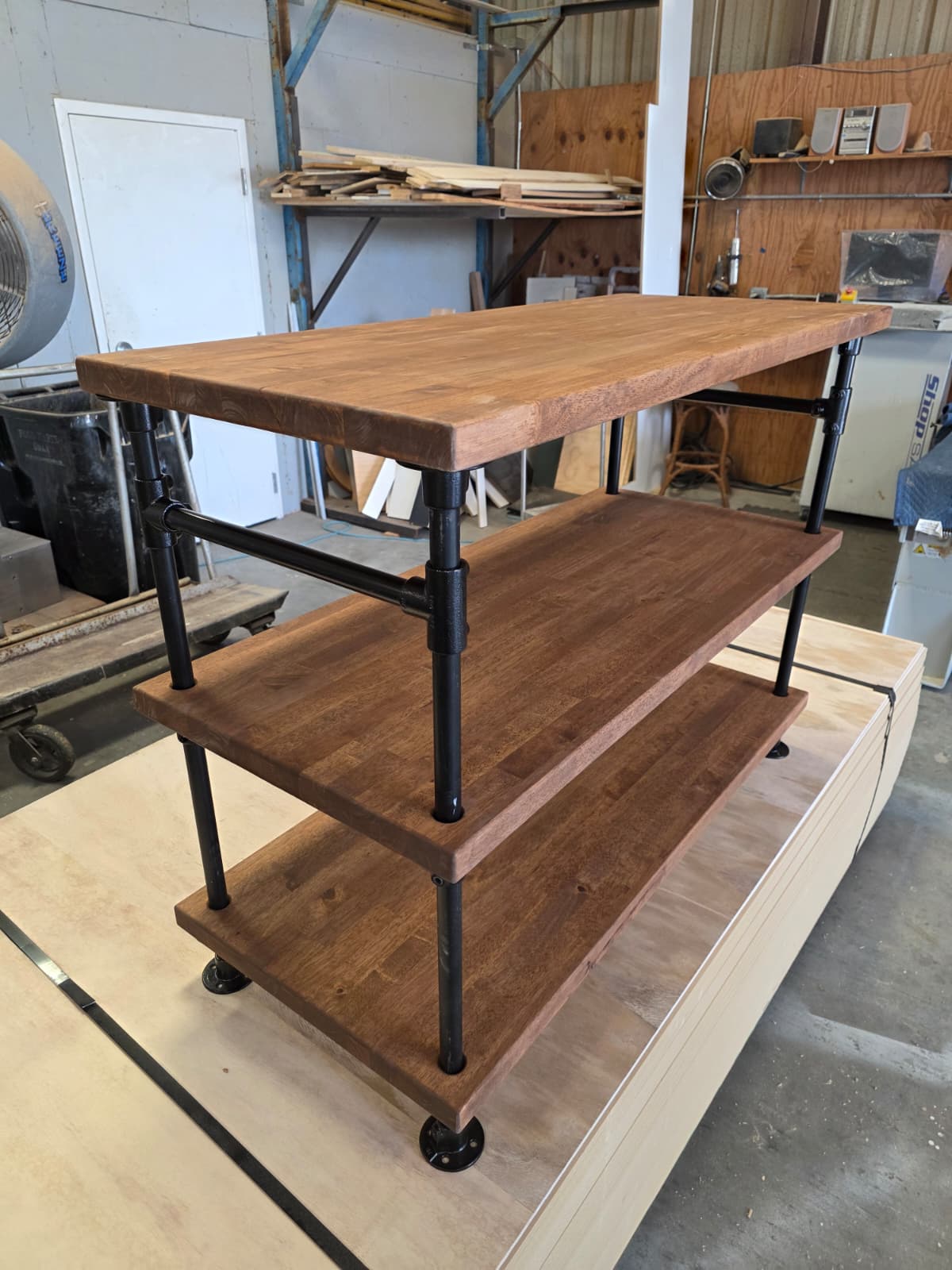 Modern Industrial Floating Vanity –  Steel Pipe Frame