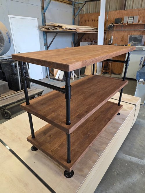Modern Industrial Floating Vanity –  Steel Pipe Frame