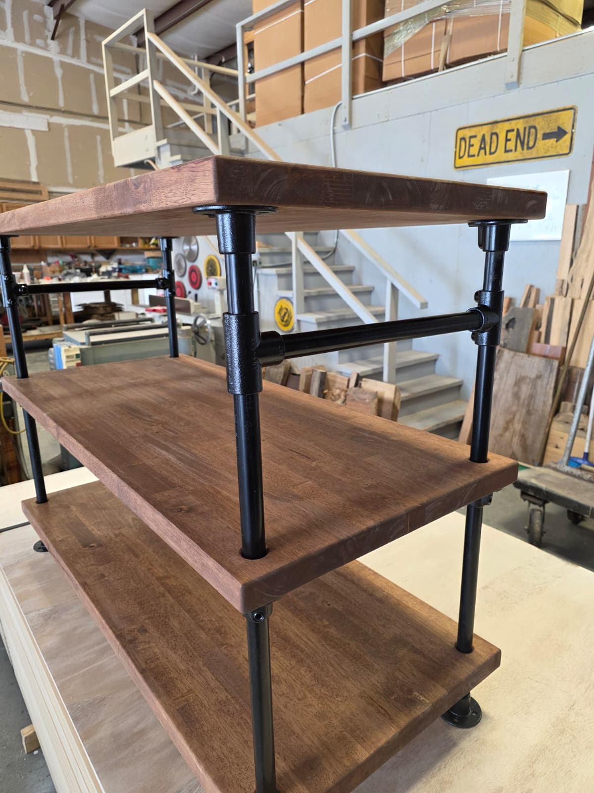 Modern Industrial Floating Vanity –  Steel Pipe Frame