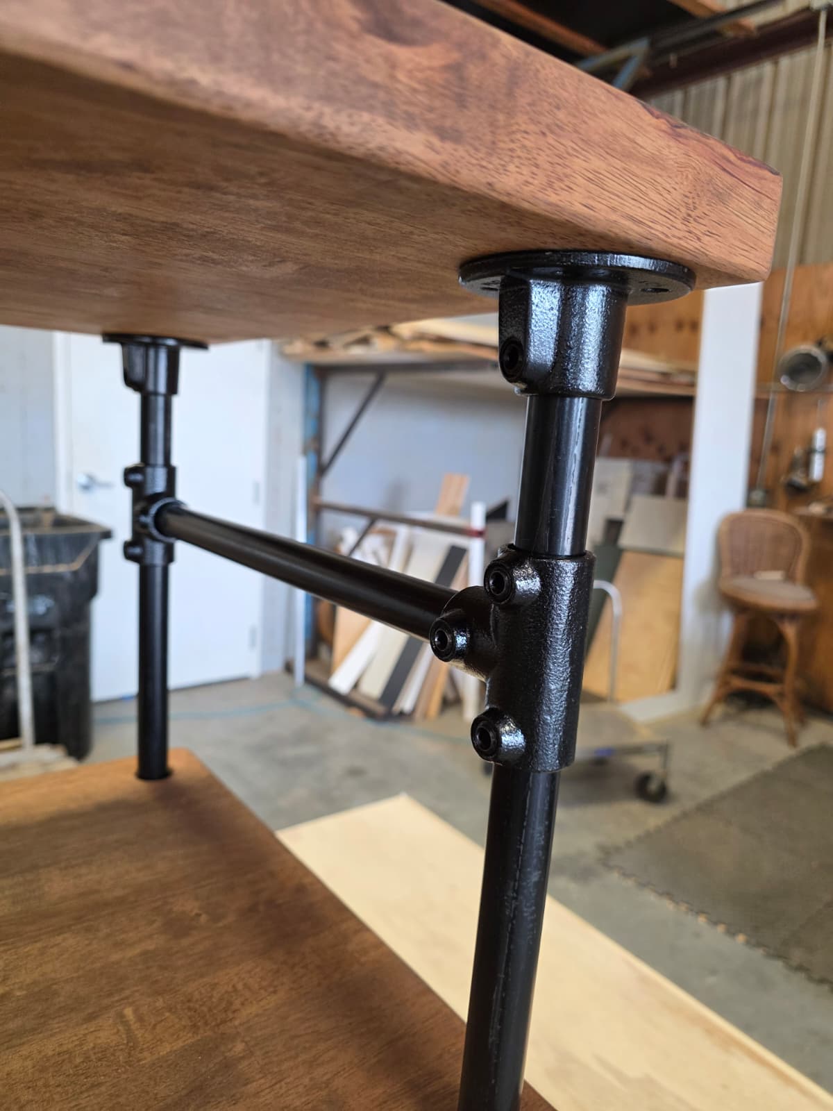 Modern Industrial Floating Vanity –  Steel Pipe Frame