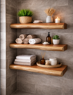 Solid Wood Floating Shelf – Live Edge | Custom Sizes Available