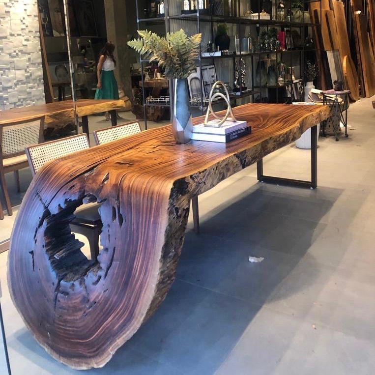 Luxury Solid Wood Live Edge Dining Table – Custom Brazilian Hardwood Statement Piece