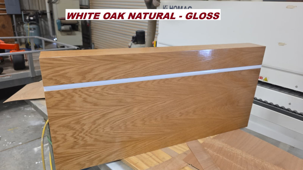 Premium Floating Bathroom Vanity Countertop | White OAK Finish Veneer | LED Ready Channel Included | Wall Mounted Vanity Shelf