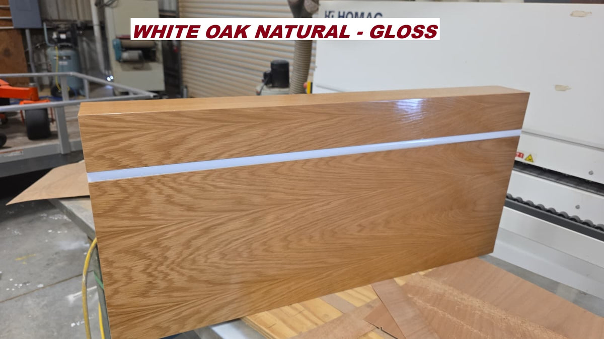 Premium Floating Bathroom Vanity Countertop | White OAK Finish Veneer | LED Ready Channel Included | Wall Mounted Vanity Shelf