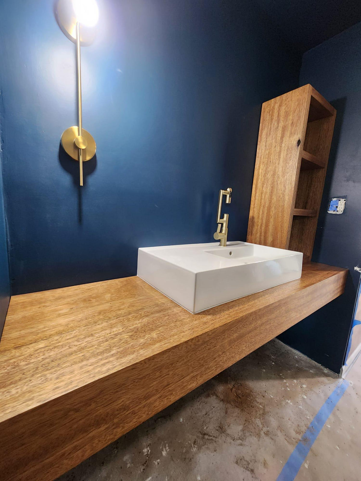 Rustic Floating Bathroom Vanity - Drop Edge Vanity