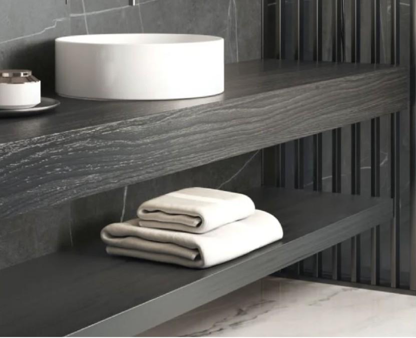 Rustic Floating Bathroom Vanity - Drop Edge Vanity