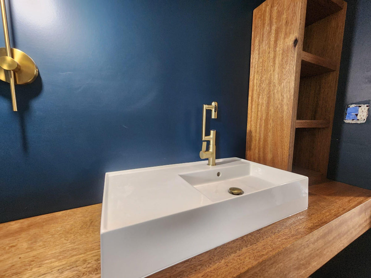 Rustic Floating Bathroom Vanity - Drop Edge Vanity